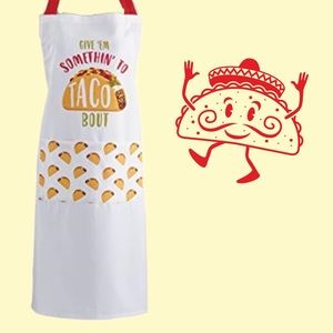 Give 'Em Something to Taco Bout Apron Funny Kitchen Apron Cotton One Size NWT